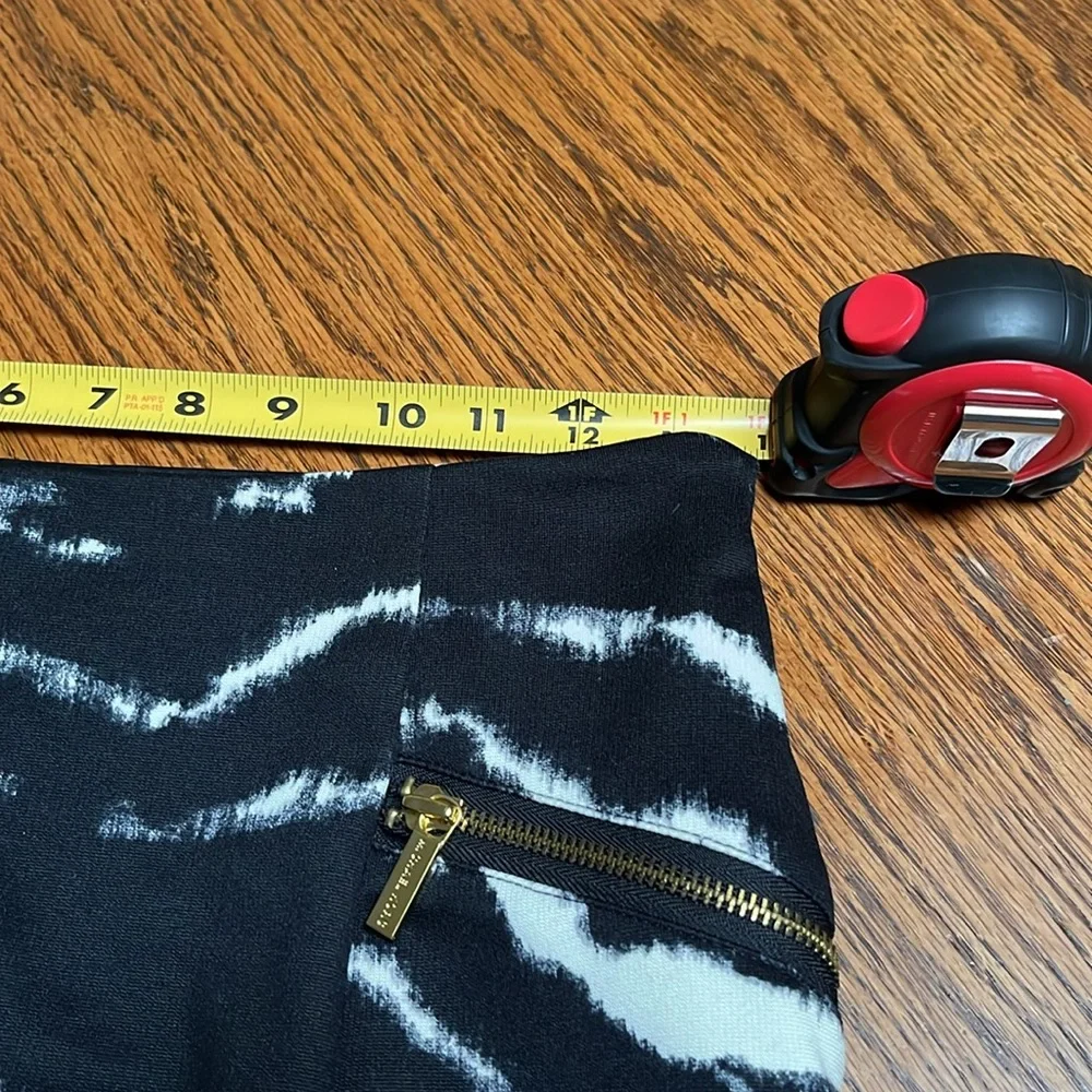 Michael Kors Black and White‎ Zebra Print Pencil Skirt